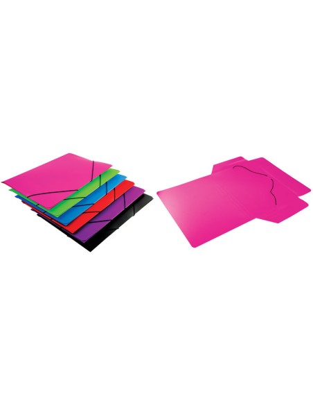 Carpeta goma solapas pp fº 340x250mm stdo 2 por color:az,fu,ro,ng,vd,vi Pack 12 Unidades -1085PSU